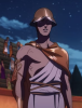 image of hermes wearing a helmet that makes him look like a penis